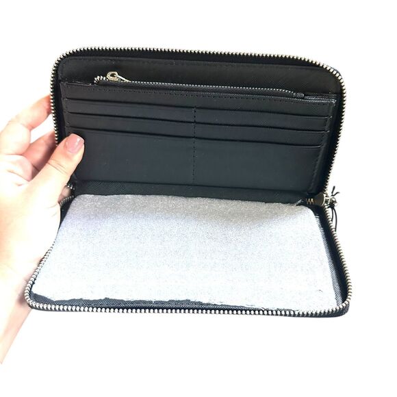 PARFOIS‎ Suede Large Wallet Black NWT - Picture 2 of 4